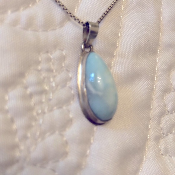 Rare LARIMAR stone pendant w/Sterling Silver - Picture 3 of 11